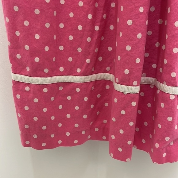 Vintage 100% Cotton Pink Polka Dot Sleeveless Dress Girls 8 Cottagecore Prairie - Picture 3 of 7